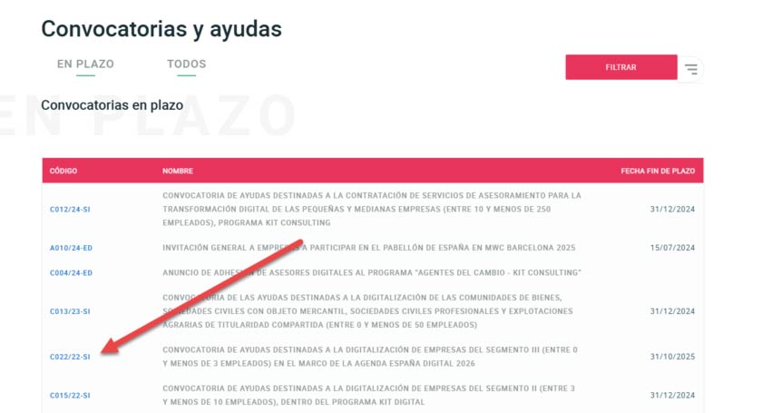 Bono Ampliacion Convocatorias y Ayudas II